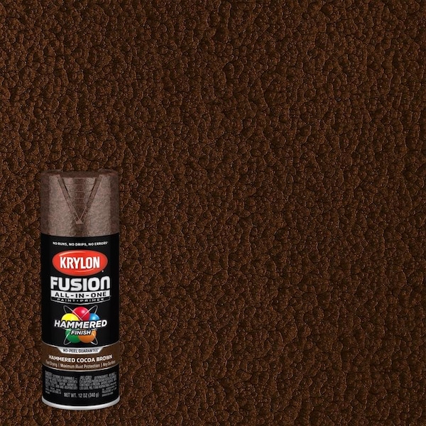 Short Cuts Krylon Fusion All-In-One Hammered Cocoa Brown Paint+Primer Spray Paint 12 oz K02785007 - main